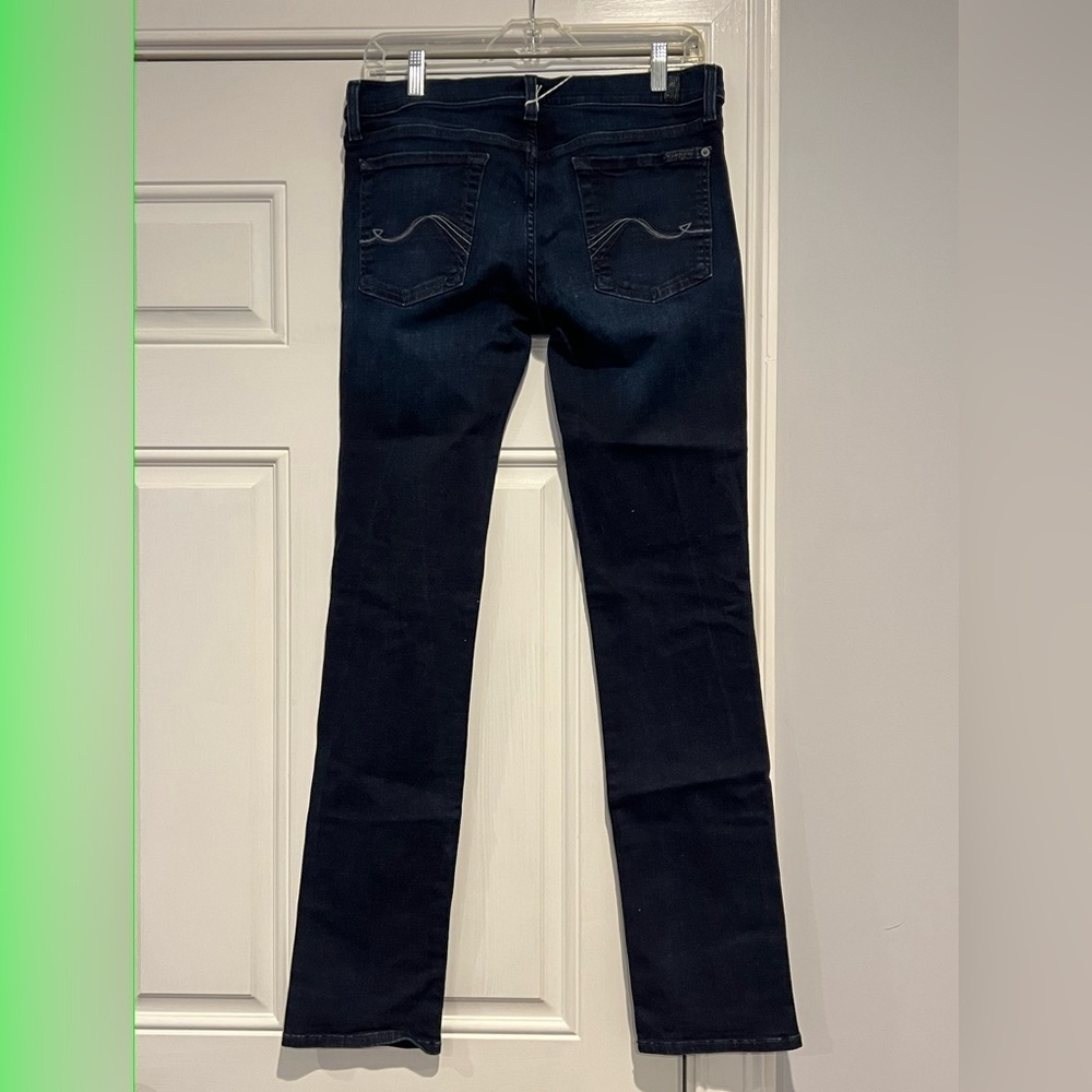 7 For All Mankind Deep Indigo Straight Leg Jeans - Size 32 - Picture 4 of 4